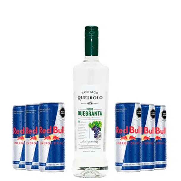 Promoción Pisco Queirolo Quebranta mas red bull original