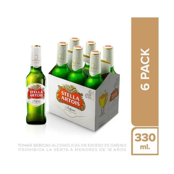 STELLA ARTOIS 330ML Pack 6 Botellas