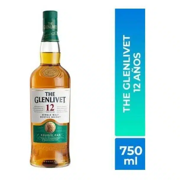 WHISKY THE GLENLIVET 12 AÑOS BOTELLA DE 750ML ENCUENTRALO EN LICORERIA247 LA MEJOR LICORERIA DELIVERY