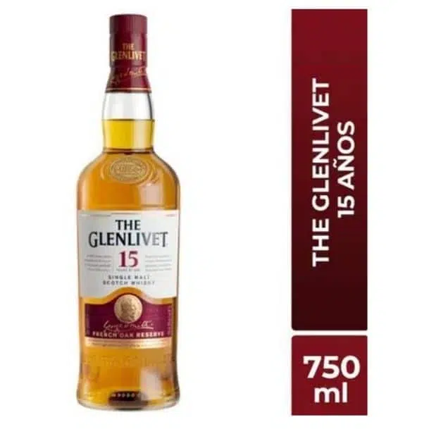 WHISKY THE GLENLIVET 15 AÑOS BOTELLA DE 750ML ENCUENTRALO EN LICORERIA247 LA MEJOR LICORERIA DE LIMA