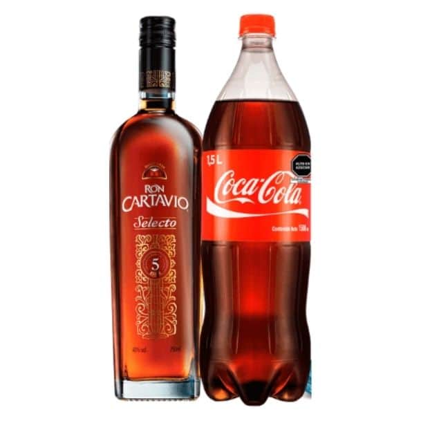 Pack Cartavio Selecto 750 ml + Coca Cola 1.5 L encuentralo en tu licoreria preferida Licoreria247